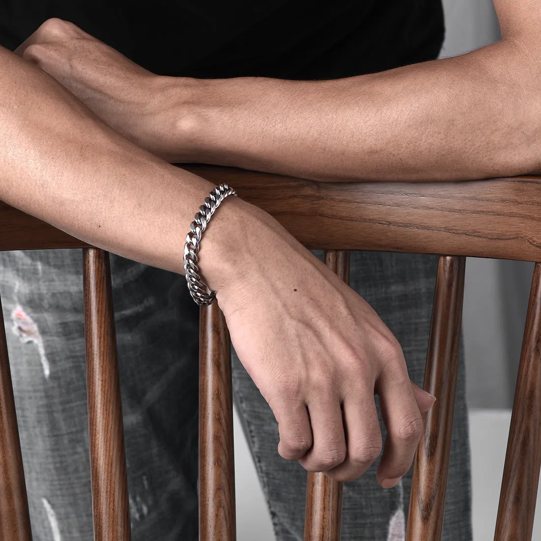 Unisex 9MM Chunky Cuban Link Chain Bracelets Gift For Men sold by FaithHeart product image thumbnail 3