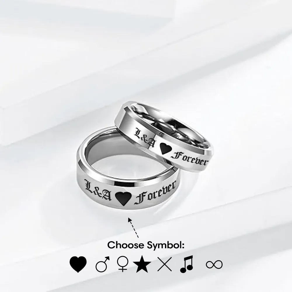 Personalized Tungsten Matching Promise Band Rings for Couple sold by FaithHeart product image thumbnail 4