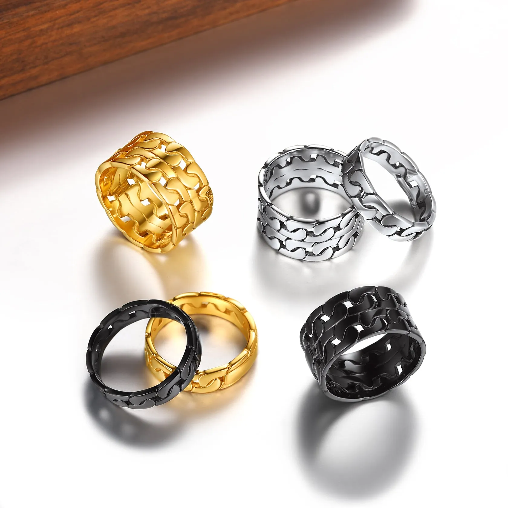 Personalized Cuban Link Chain Rings for Couple sold by FaithHeart product image thumbnail 3