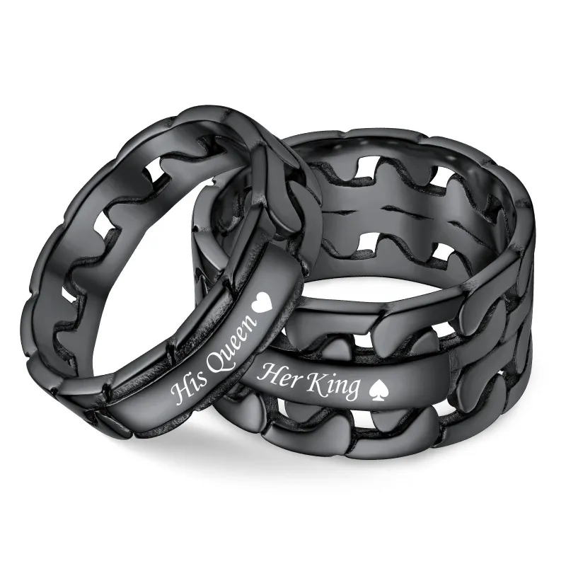 Personalized Cuban Link Chain Rings for Couple sold by FaithHeart