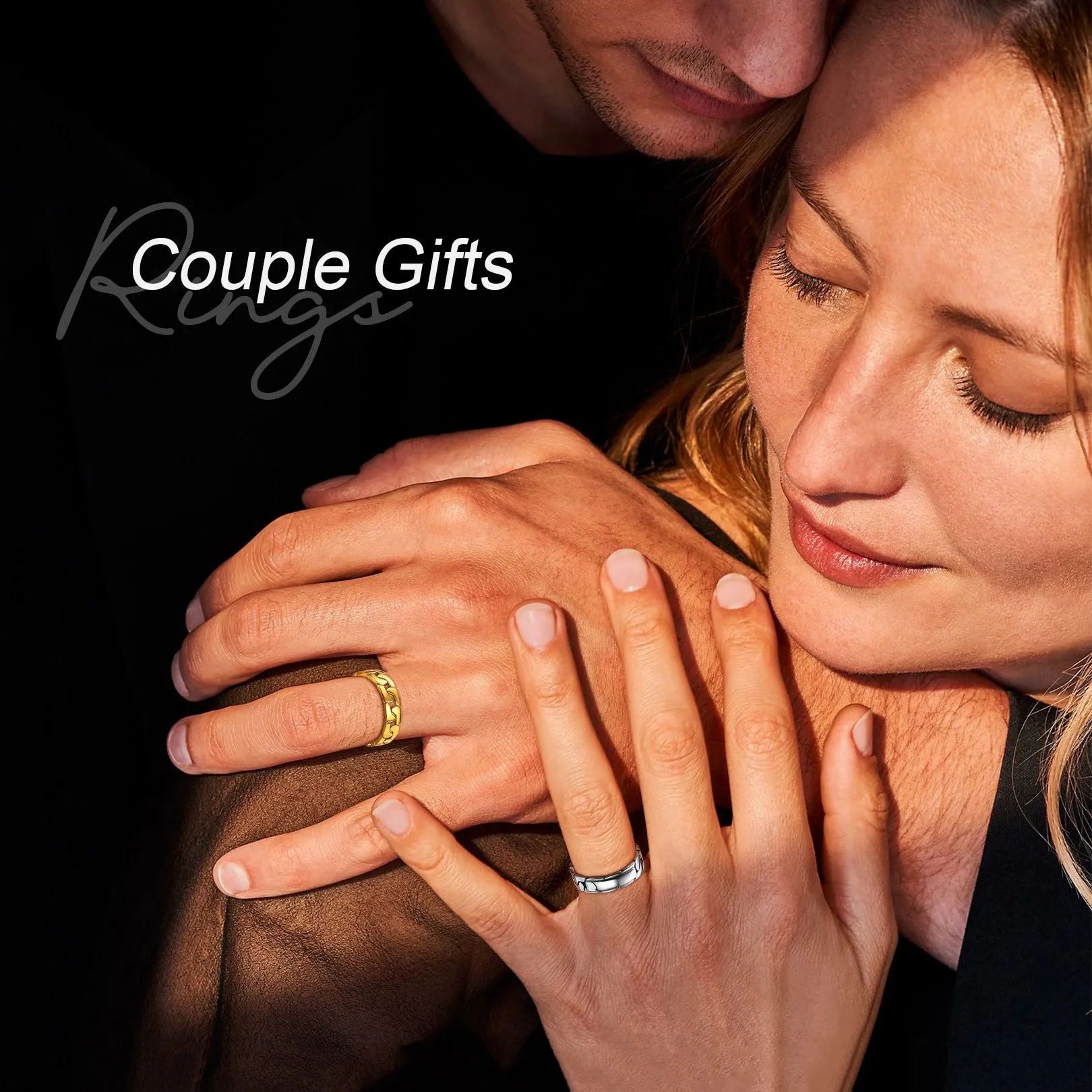 Personalized Cuban Link Chain Rings for Couple sold by FaithHeart product image thumbnail 2