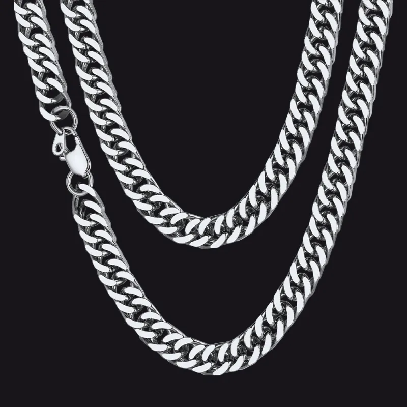Heavy Miami Cuban Link Chain Necklace for Men Women sold by FaithHeart