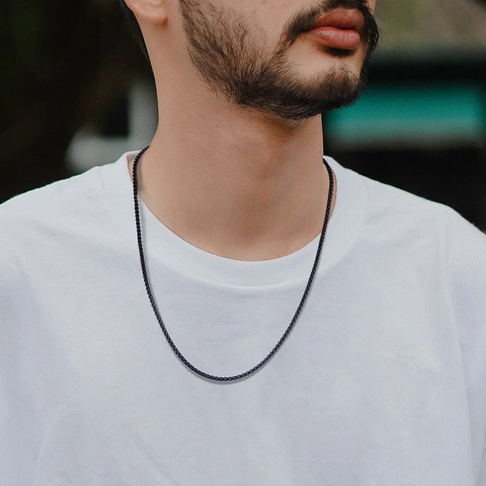 Hollow Rolo Box Link Chain Necklace for Men, 3/6MM Width sold by FaithHeart product image thumbnail 4