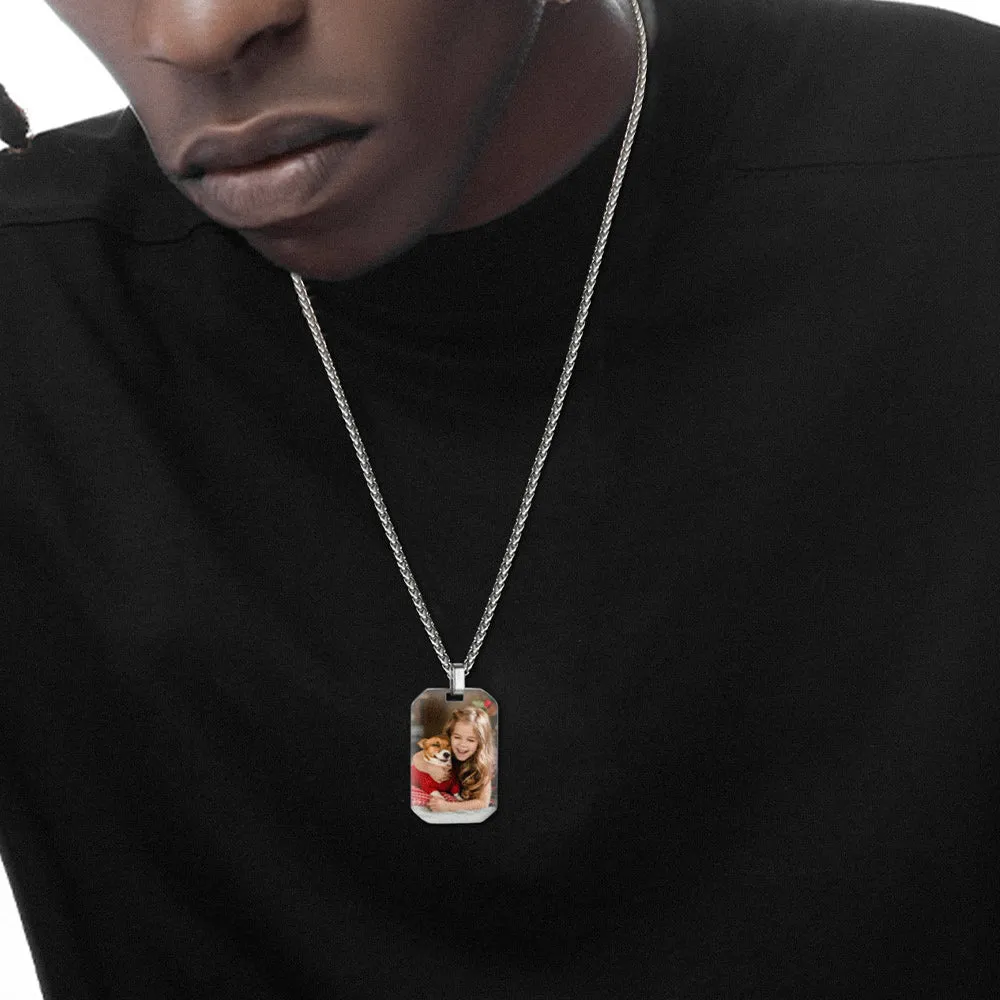 Customized Memory Picture Photo Dog Tag Necklace for Men Women sold by FaithHeart product image thumbnail 2