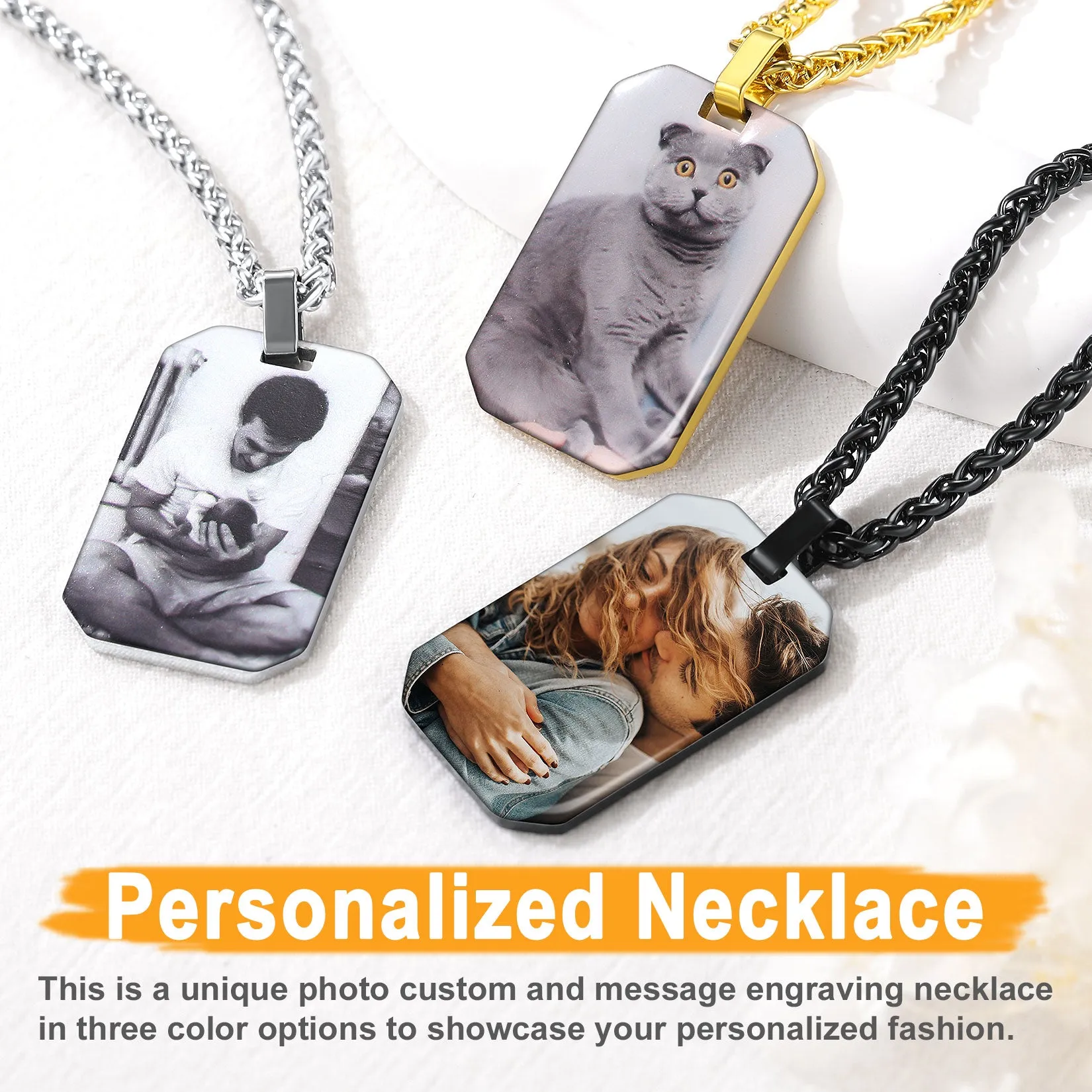 Customized Memory Picture Photo Dog Tag Necklace for Men Women sold by FaithHeart product image thumbnail 5
