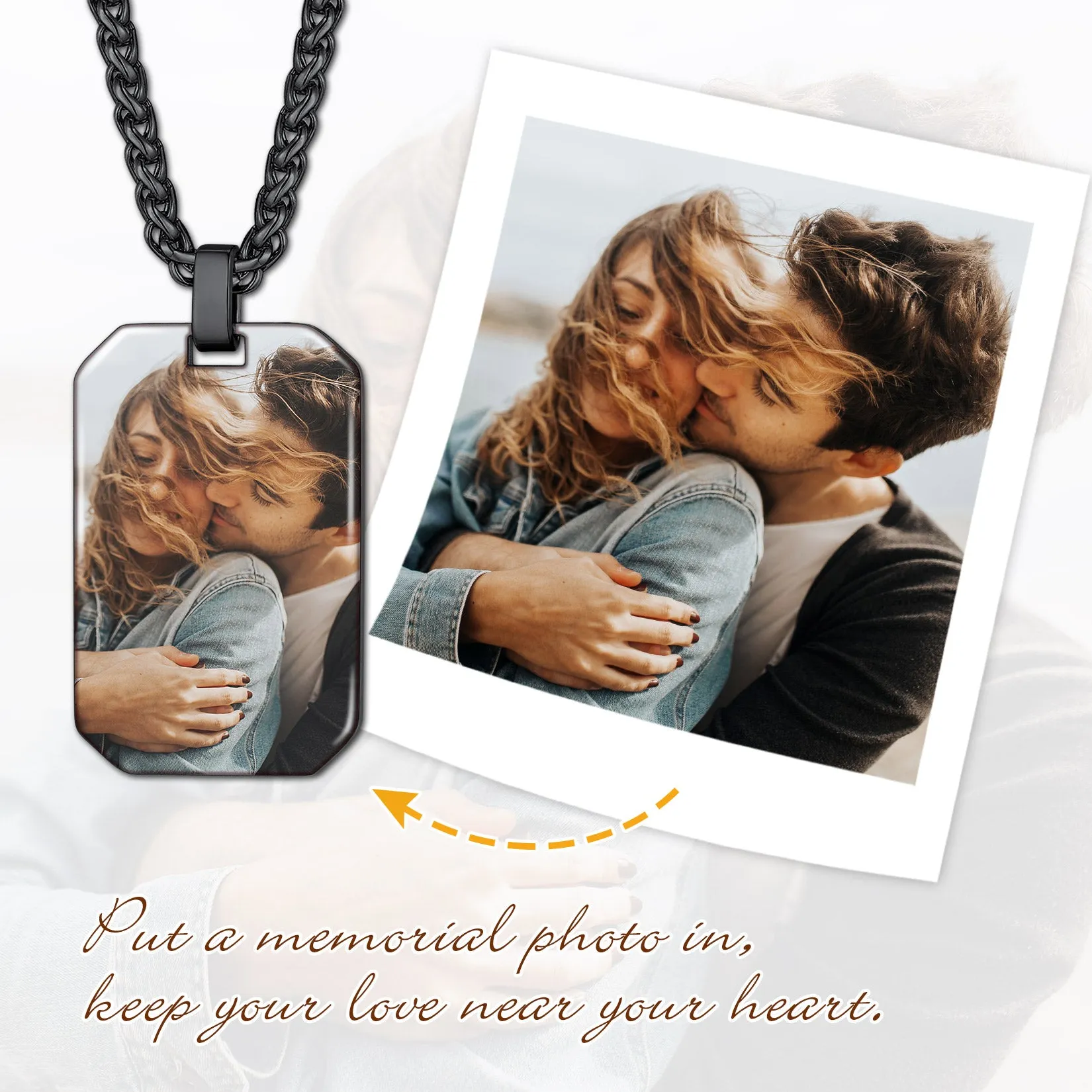 Customized Memory Picture Photo Dog Tag Necklace for Men Women sold by FaithHeart product image thumbnail 4