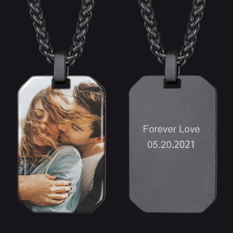 Customized Memory Picture Photo Dog Tag Necklace for Men Women sold by FaithHeart