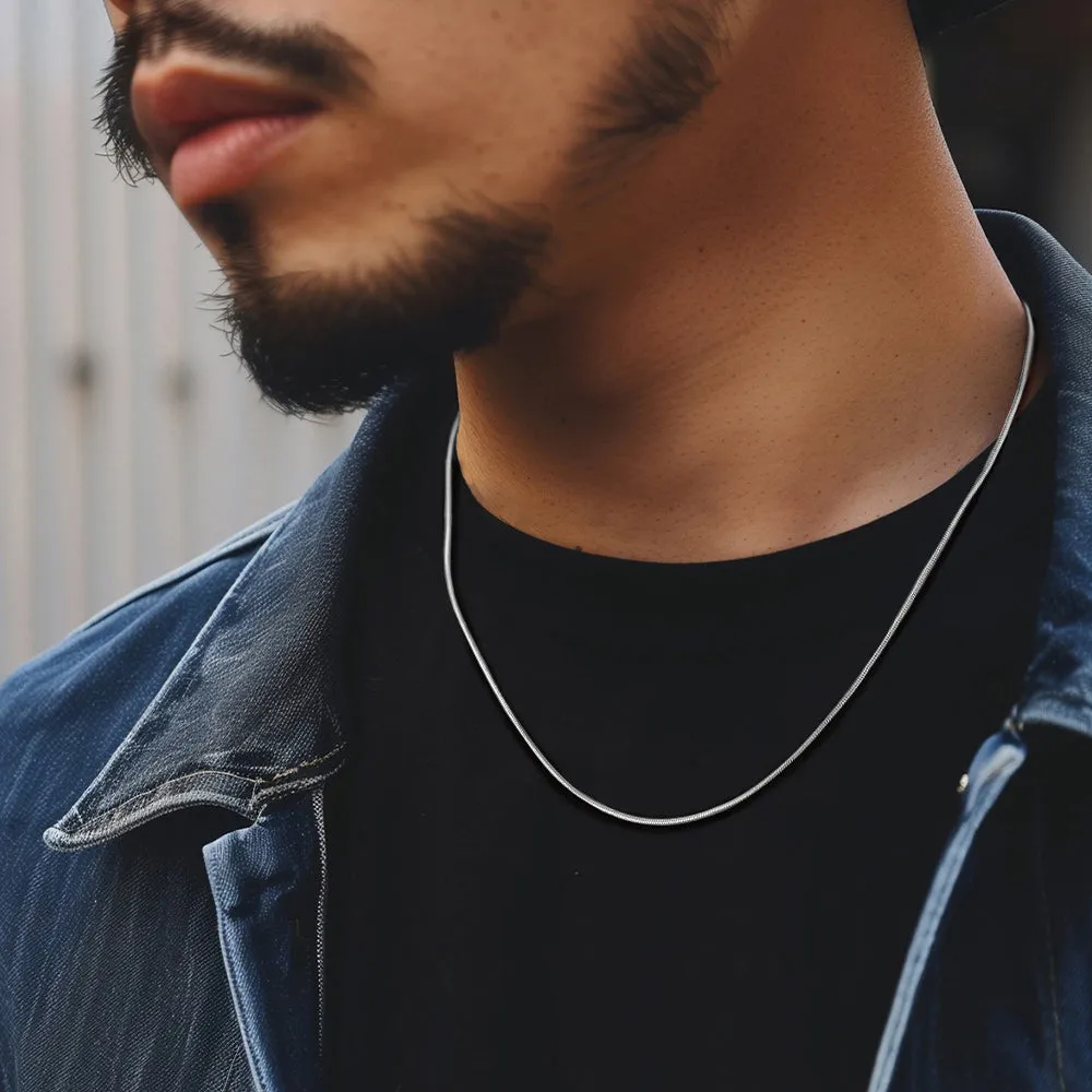 2mm Thin Snake Link Chain Necklace for Women Men sold by FaithHeart product image thumbnail 2