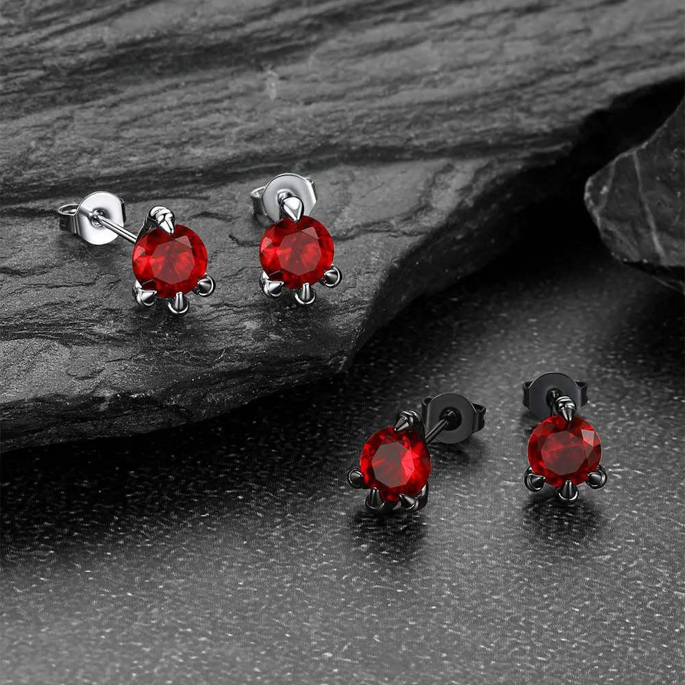 Gothic Red Diamond Dragon Claw Stud Earrings for Men sold by FaithHeart product image thumbnail 5