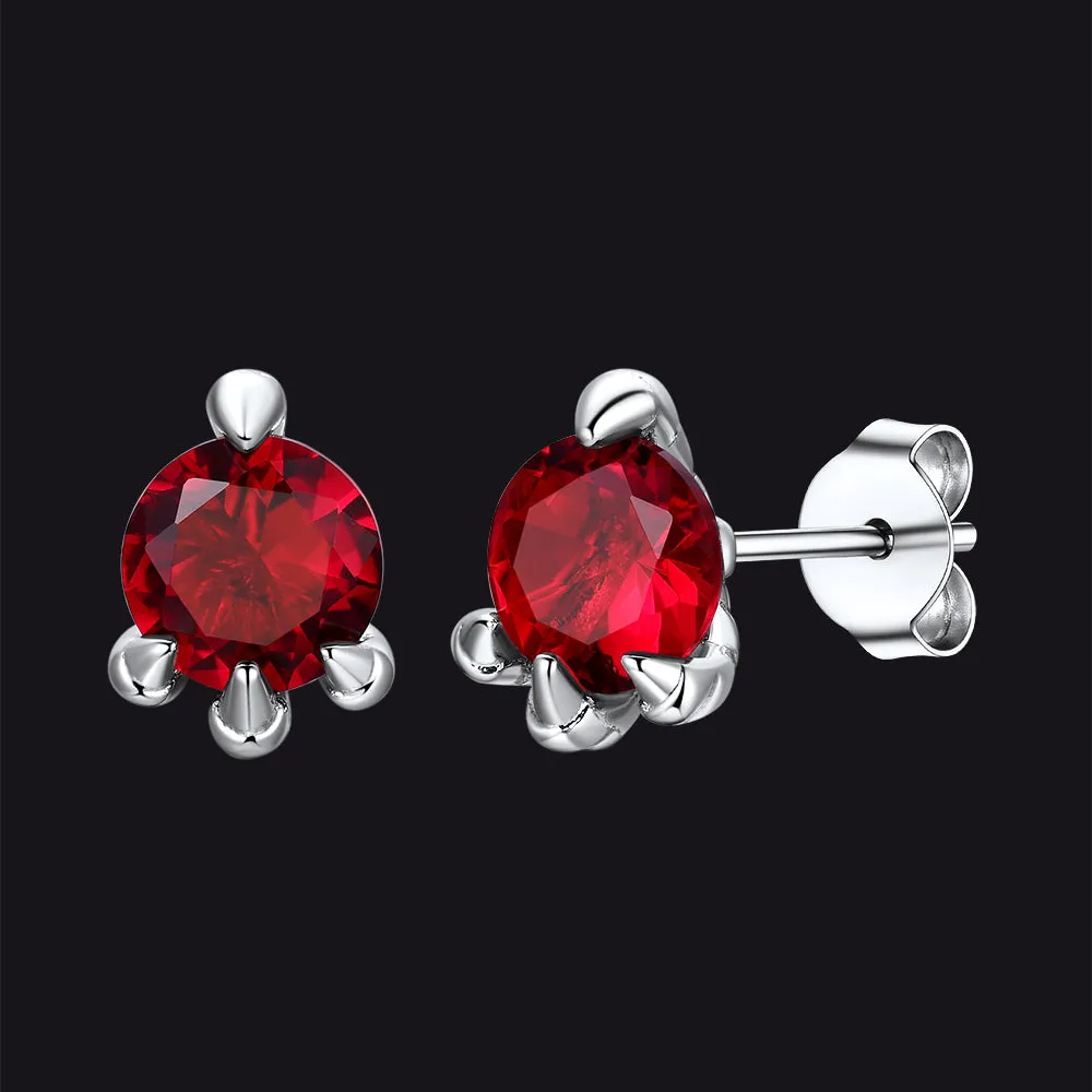 Gothic Red Diamond Dragon Claw Stud Earrings for Men sold by FaithHeart