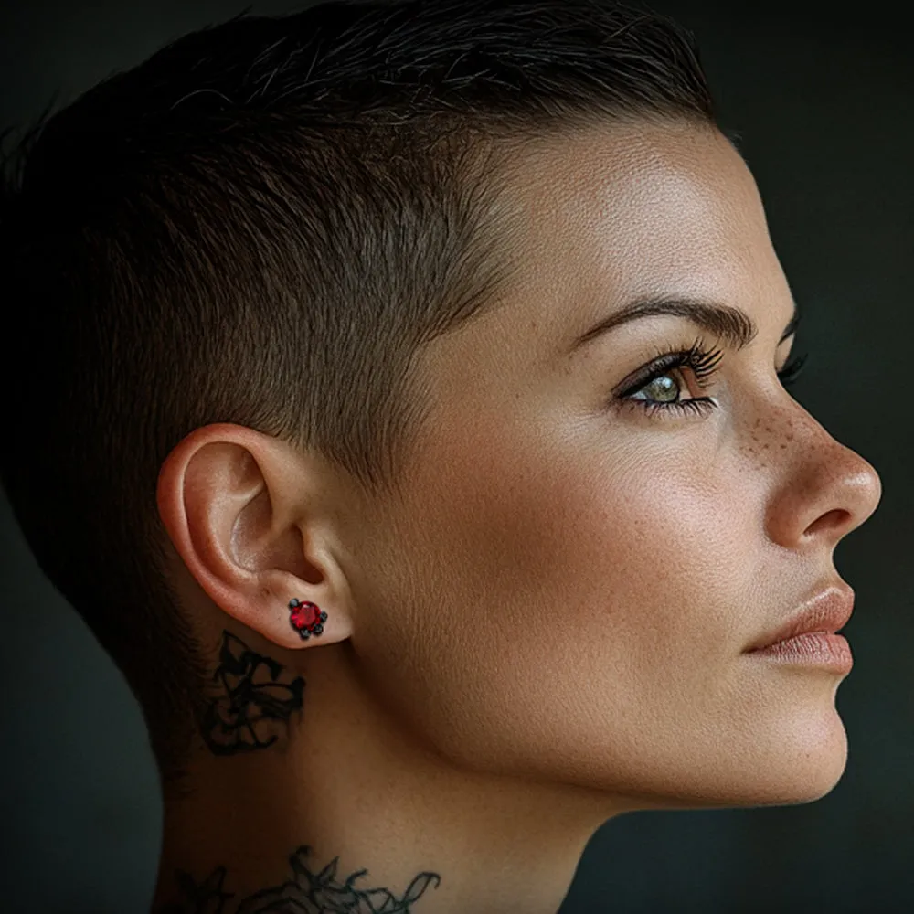 Gothic Red Diamond Dragon Claw Stud Earrings for Men sold by FaithHeart product image thumbnail 3