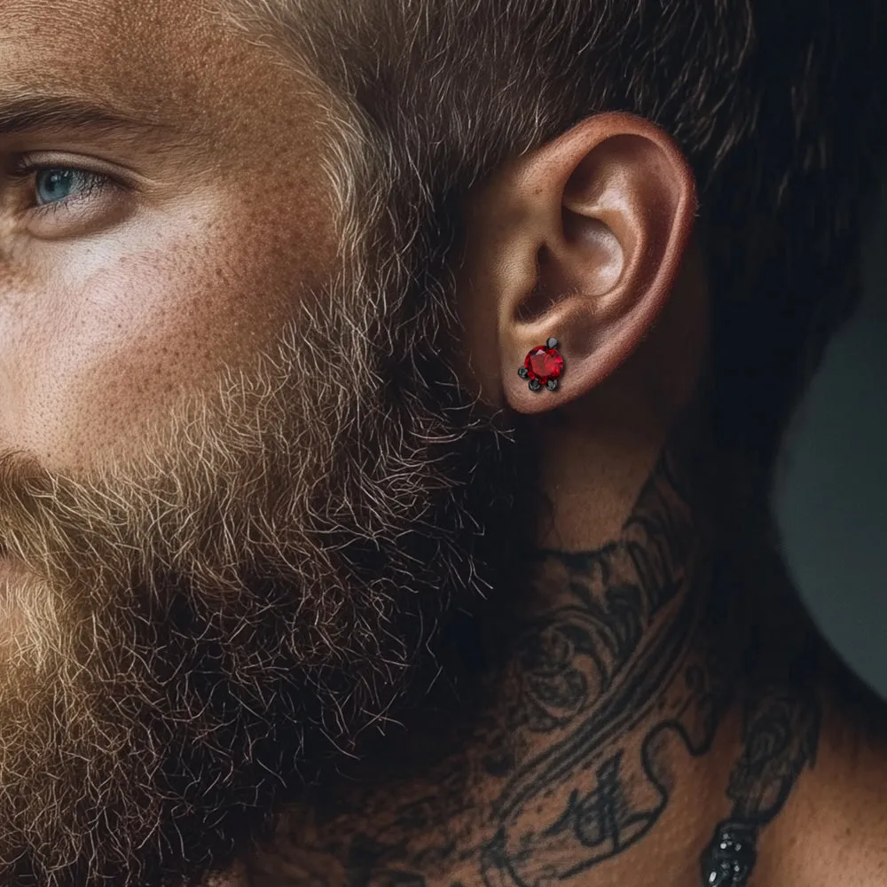 Gothic Red Diamond Dragon Claw Stud Earrings for Men sold by FaithHeart product image thumbnail 2