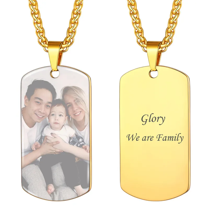 Personalized Photo Dog Tag Pendant Picture Necklace for Men sold by FaithHeart