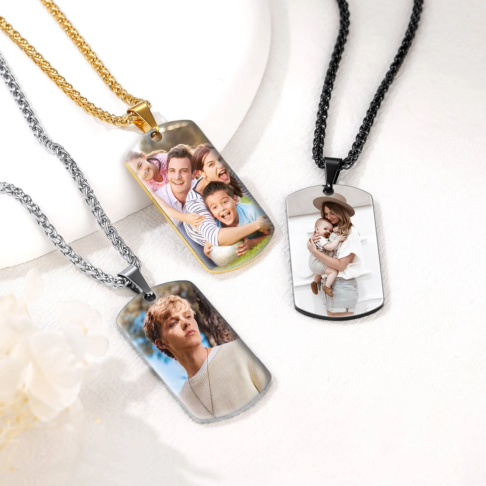 Personalized Photo Dog Tag Pendant Picture Necklace for Men sold by FaithHeart product image thumbnail 5