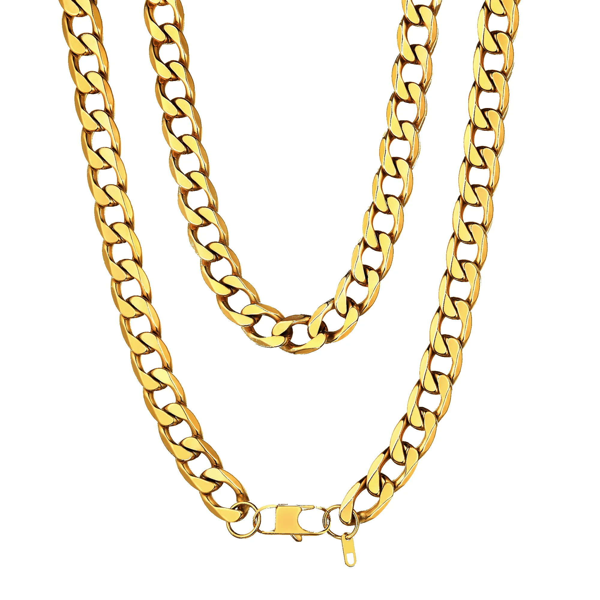 Cuban Link Curb Chain Stainless Steel Necklace for Men Women sold by FaithHeart