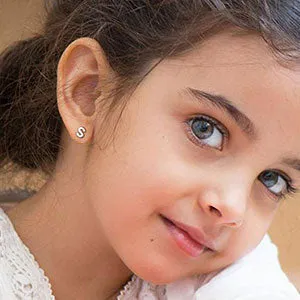 Sterling Silver Tiny Initial Letter Earrings Alphabet Studs for Women Girls Men sold by FaithHeart product image thumbnail 4