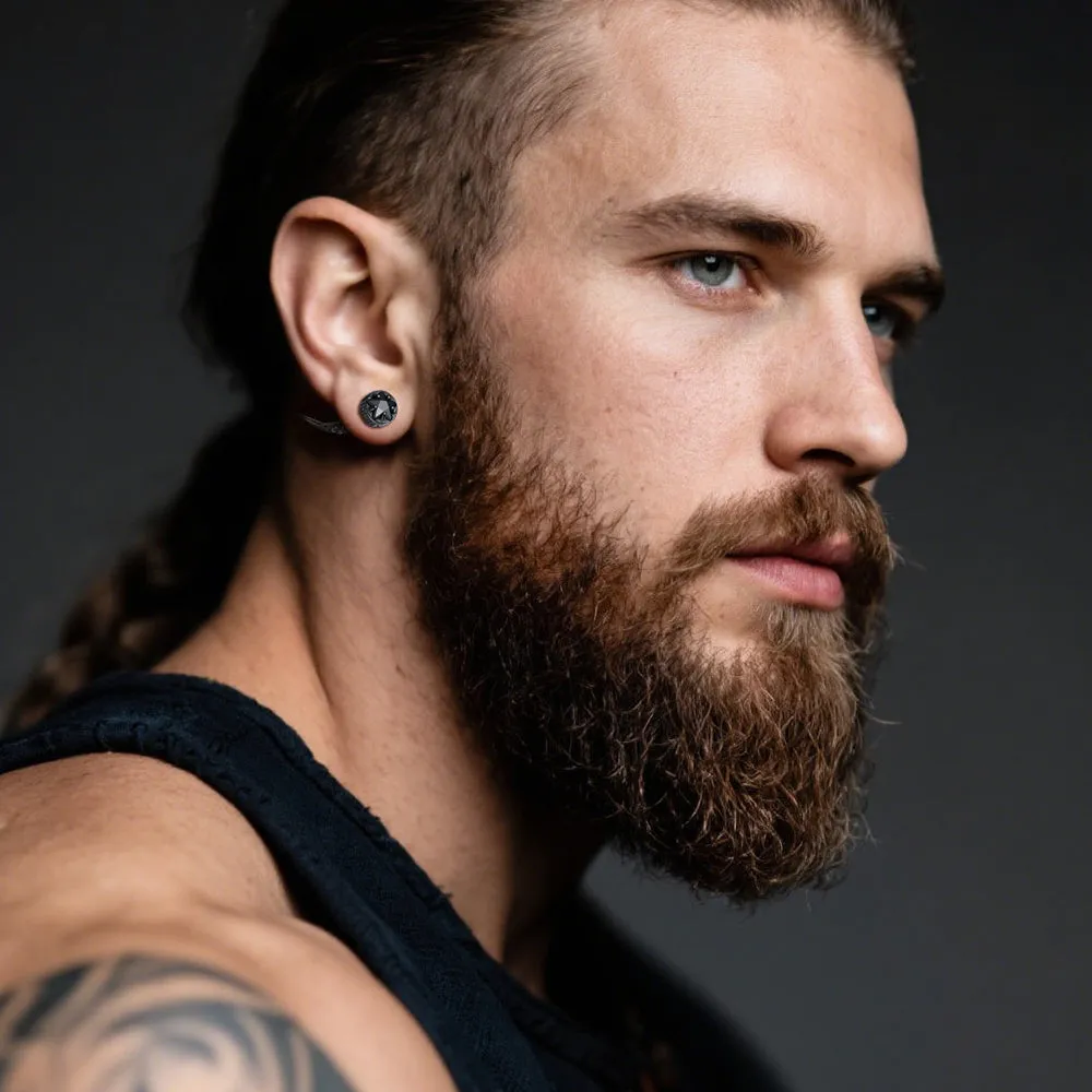 Viking Nordic Star Rune Fang Stud Earrings for Men sold by FaithHeart product image thumbnail 3