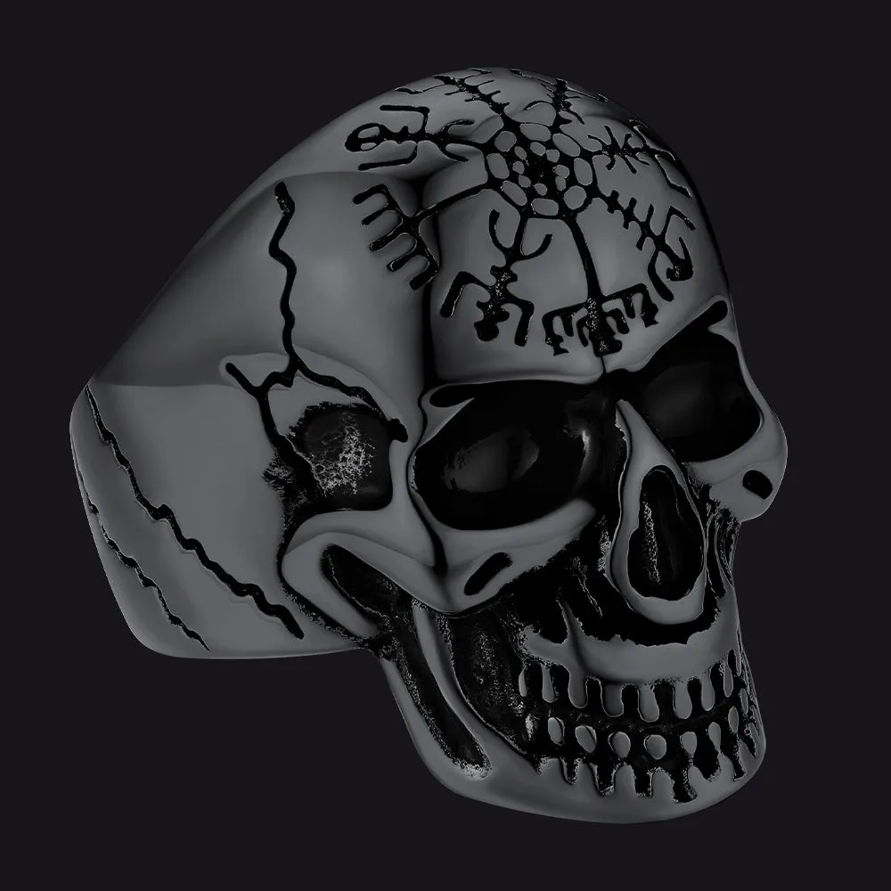 Stainless Steel Biker Punk Compass Skull Ring for Men sold by FaithHeart