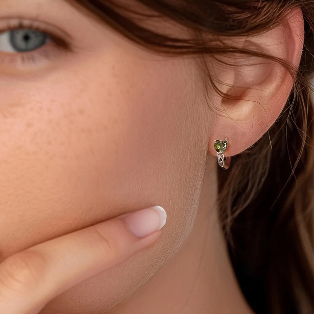 Sterling Silver Celtic Hoop Earrings with Birthstone for Women sold by FaithHeart product image thumbnail 3