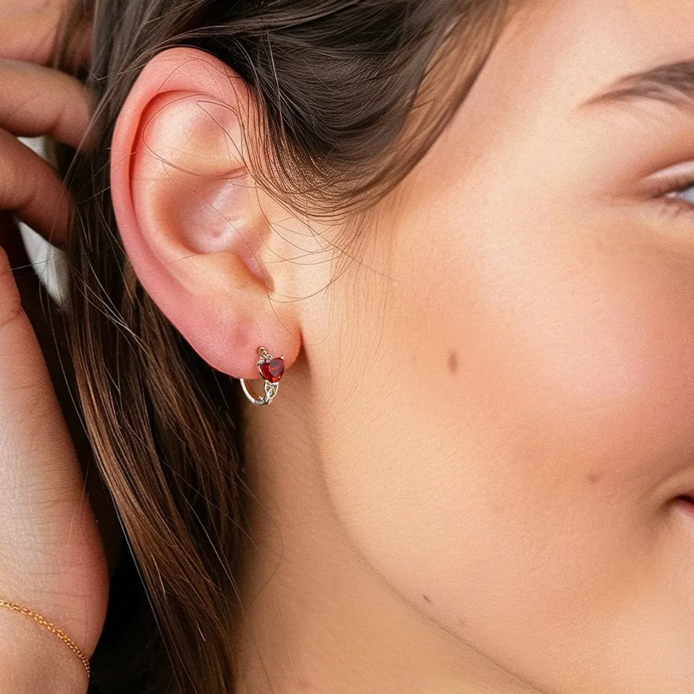 Sterling Silver Celtic Hoop Earrings with Birthstone for Women sold by FaithHeart product image thumbnail 2