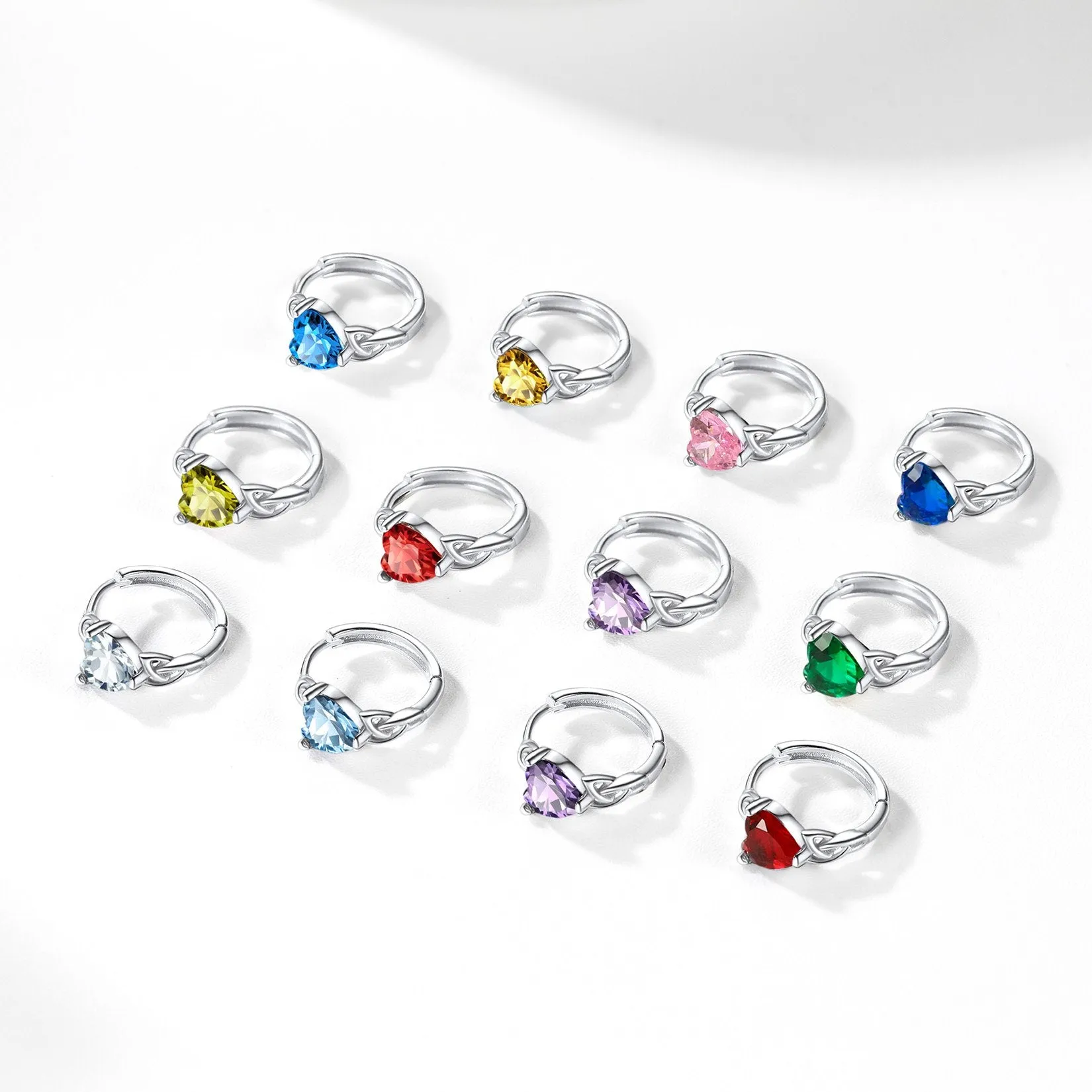 Sterling Silver Celtic Hoop Earrings with Birthstone for Women sold by FaithHeart product image thumbnail 5