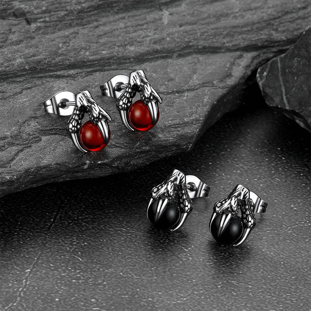 Dragon Claw Stud Earrings with Gemstone for Men 6mm sold by FaithHeart product image thumbnail 5