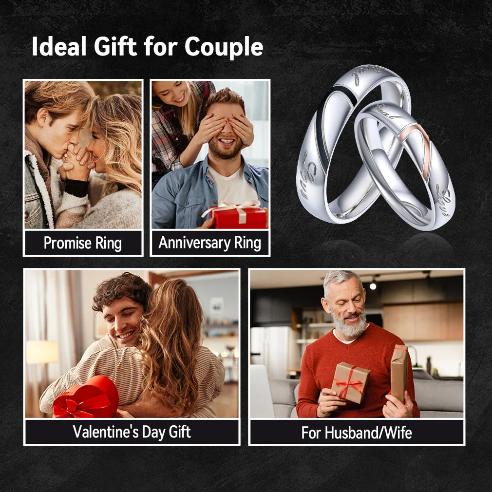 Custom Heart Matching Promise Couple Ring Wedding Gift sold by FaithHeart product image thumbnail 3