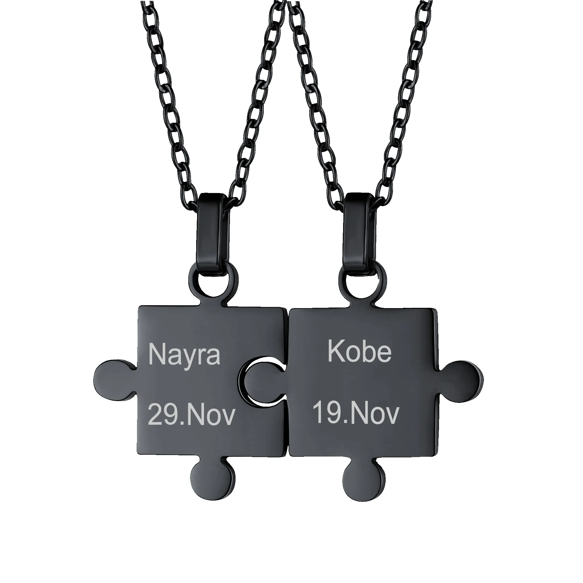 Custom Puzzle Piece Matching Pendant Necklaces Set for Family Best Friends sold by FaithHeart