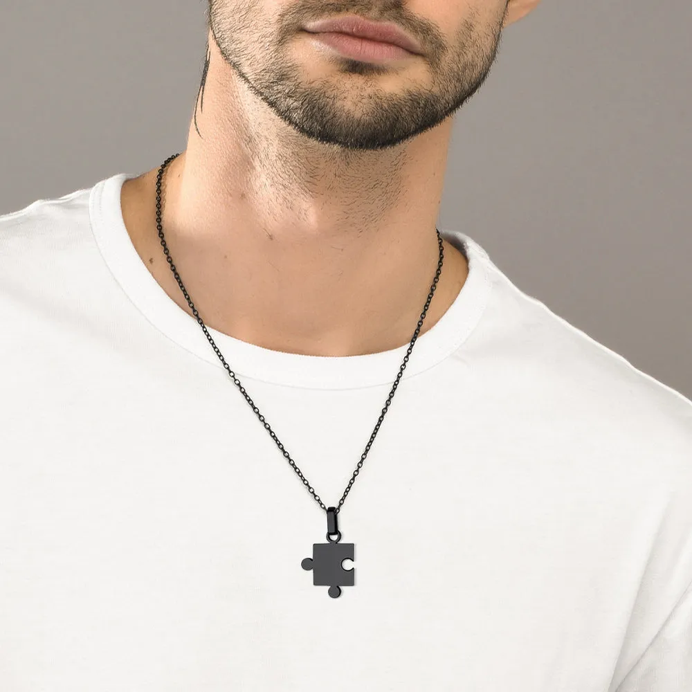 Custom Puzzle Piece Matching Pendant Necklaces Set for Family Best Friends sold by FaithHeart product image thumbnail 2