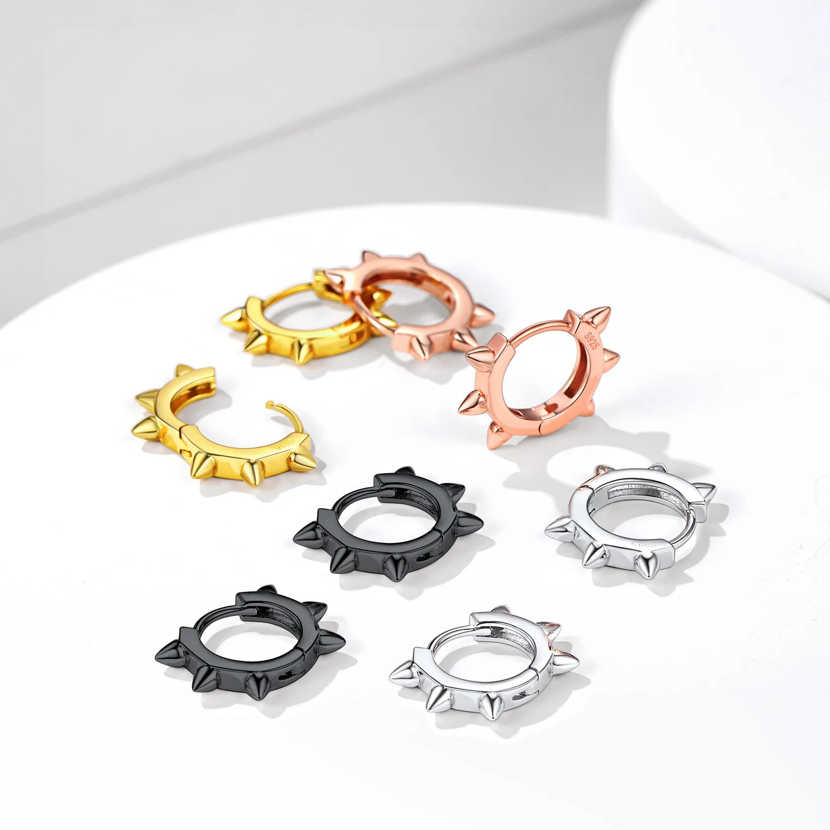 Sterling Silver Basic Rivet Hoop Earrings For Men Women sold by FaithHeart product image thumbnail 3