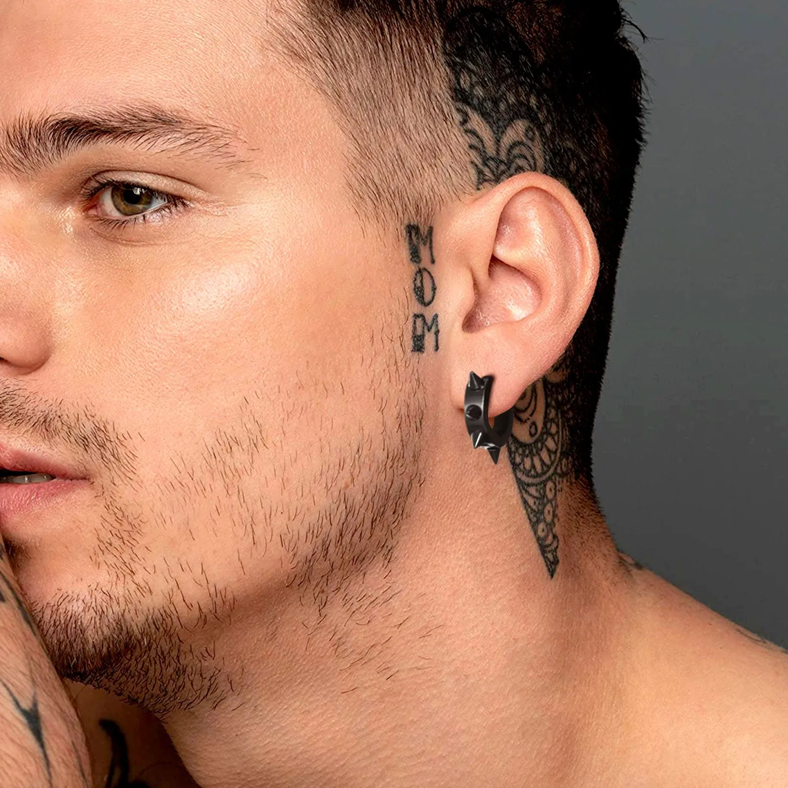 Sterling Silver Basic Rivet Hoop Earrings For Men Women sold by FaithHeart product image thumbnail 2