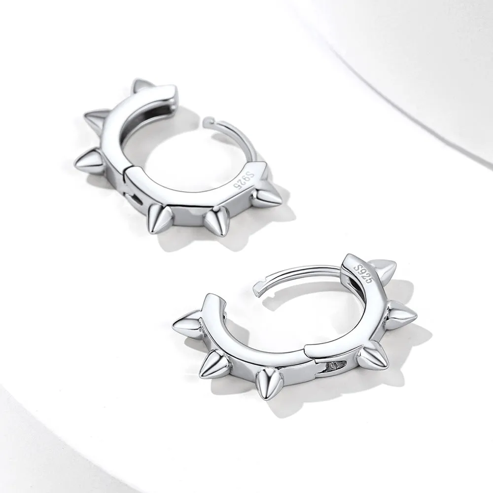 Sterling Silver Basic Rivet Hoop Earrings For Men Women sold by FaithHeart product image thumbnail 5