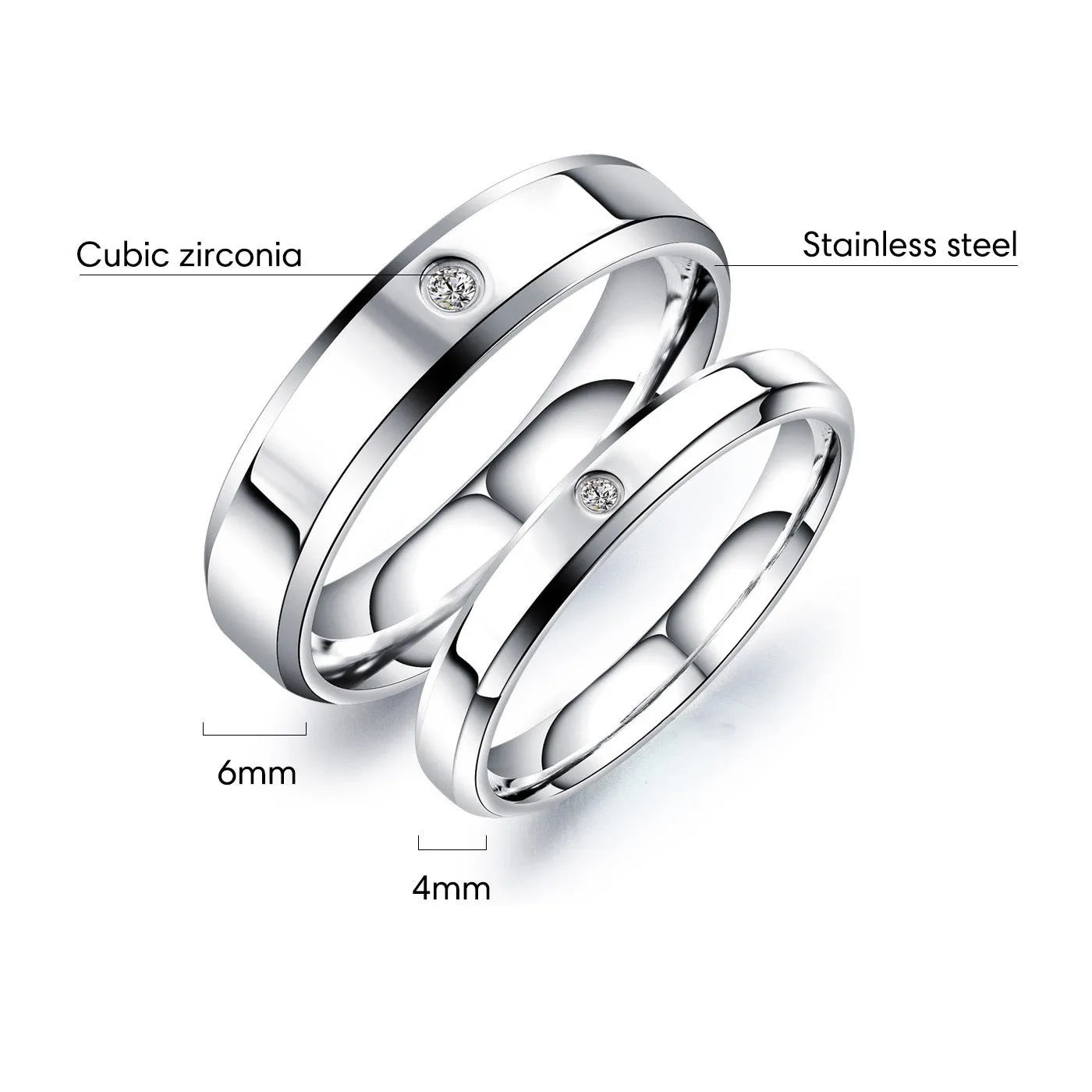 Customized Engraved Love Promise Rings for Couple His and Hers sold by FaithHeart product image thumbnail 5