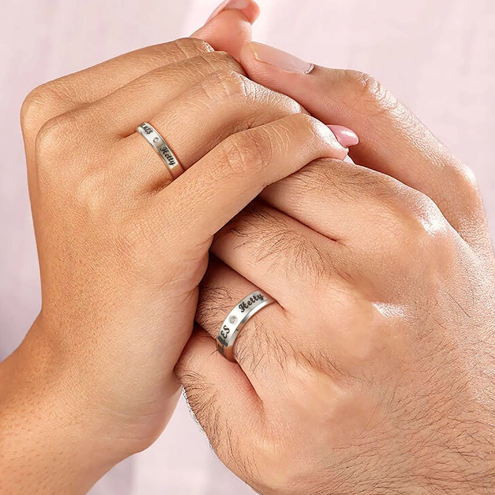 Customized Engraved Love Promise Rings for Couple His and Hers sold by FaithHeart product image thumbnail 2