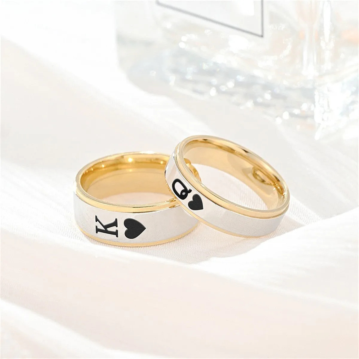 Personalized King Queen Promise Band Ring for Couple His and Hers sold by FaithHeart product image thumbnail 4