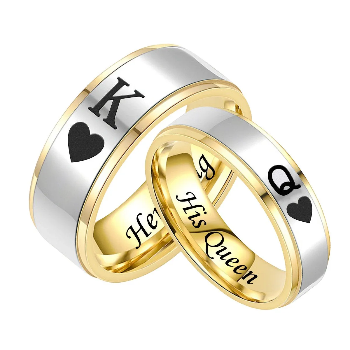 Personalized King Queen Promise Band Ring for Couple His and Hers sold by FaithHeart