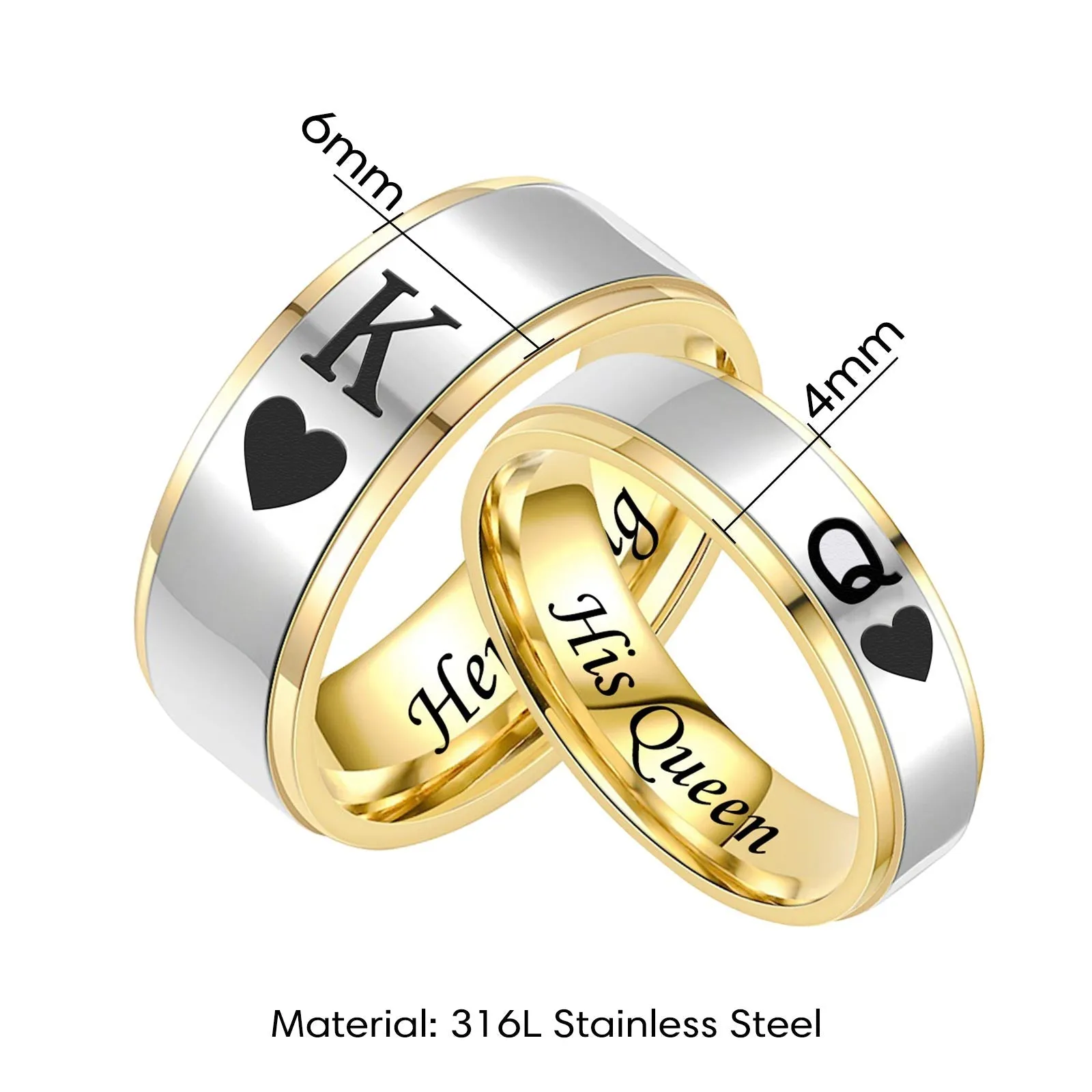 Personalized King Queen Promise Band Ring for Couple His and Hers sold by FaithHeart product image thumbnail 5