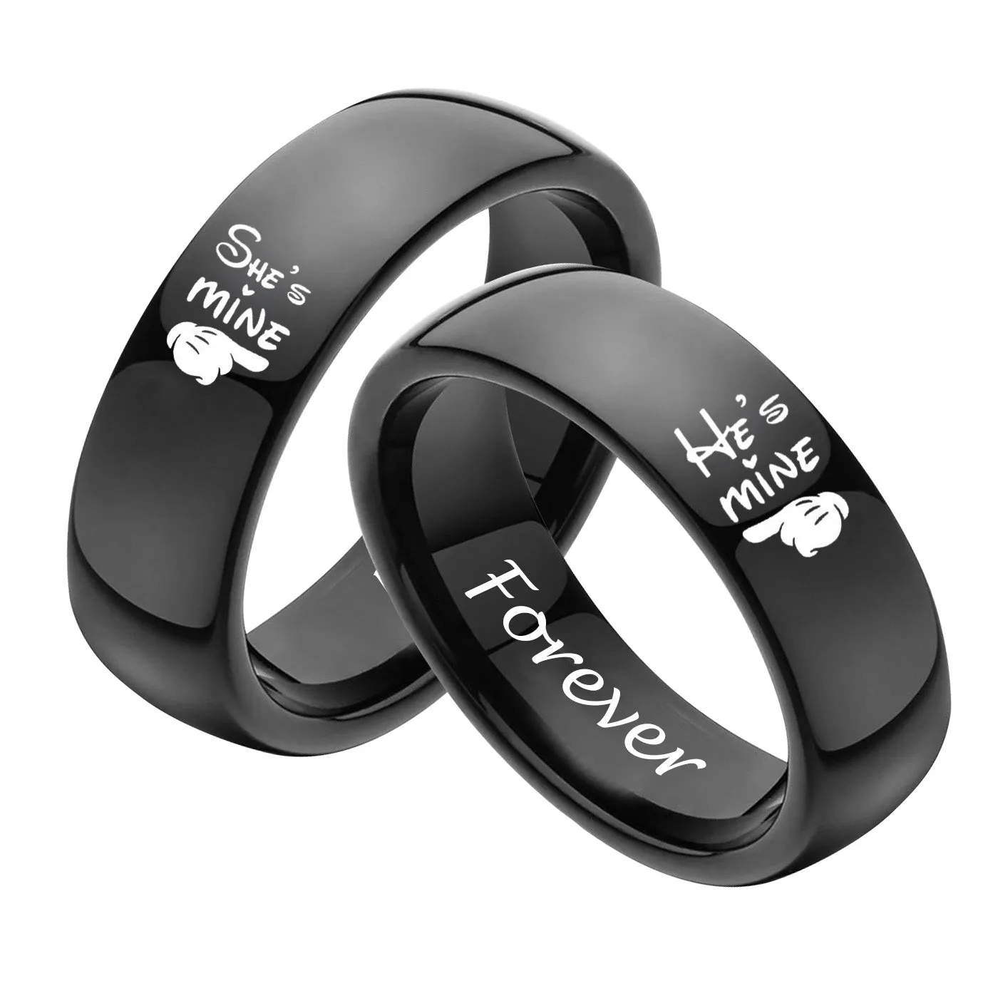 Customized Matching Promise Couple Rings Set for Him and Her sold by FaithHeart