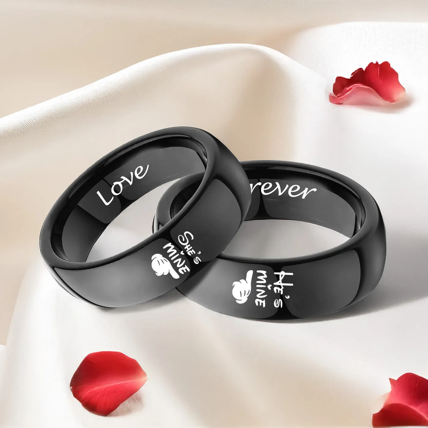 Customized Matching Promise Couple Rings Set for Him and Her sold by FaithHeart product image thumbnail 4