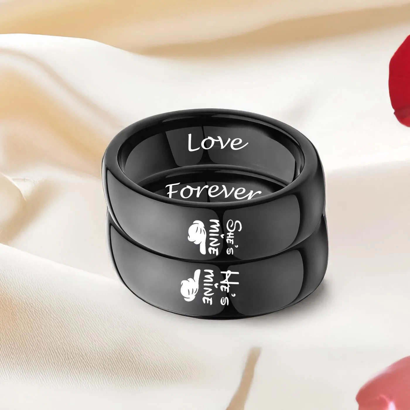 Customized Matching Promise Couple Rings Set for Him and Her sold by FaithHeart product image thumbnail 5