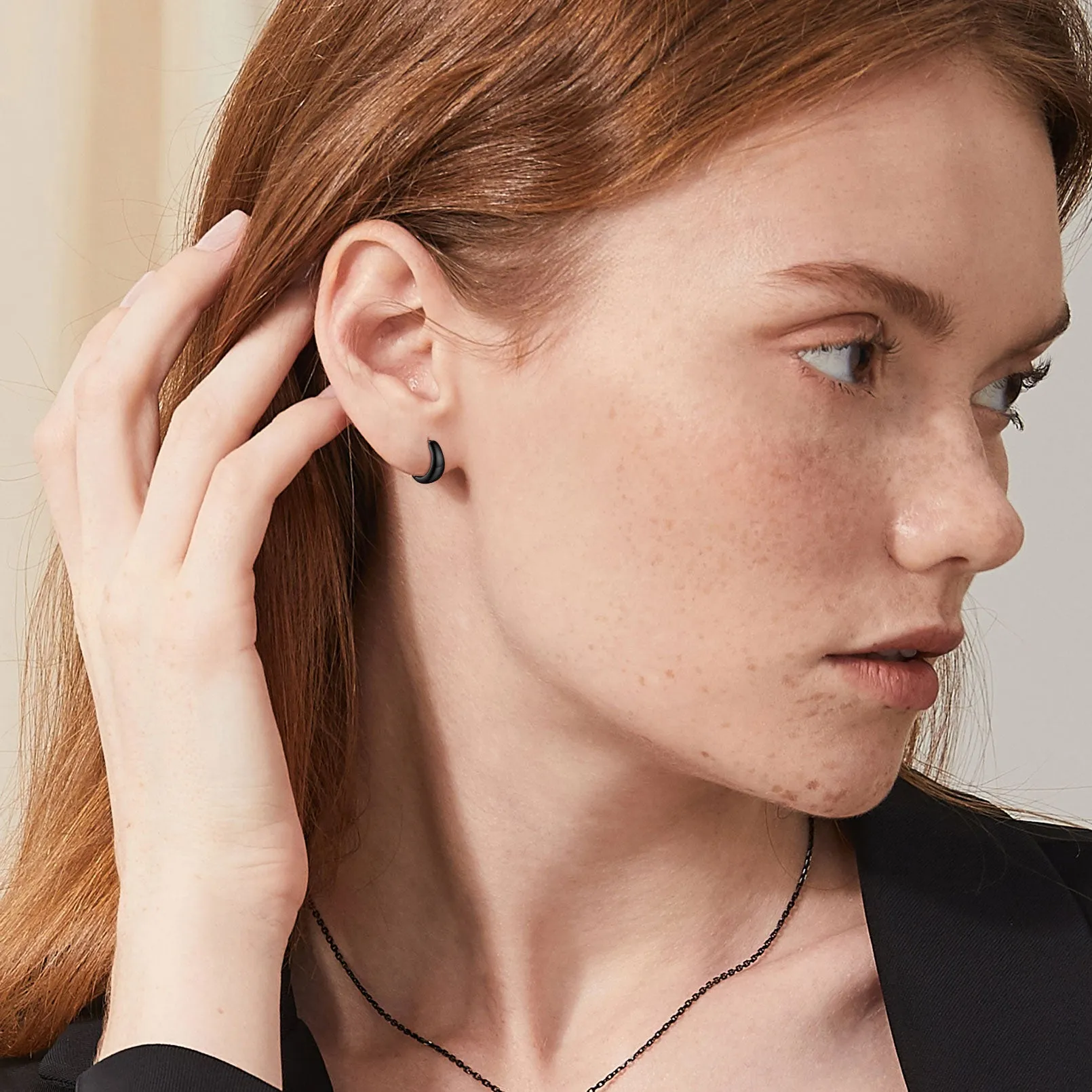 Simple Sterling Silver Thick Huggie Hoop Earrings for Men sold by FaithHeart product image thumbnail 3