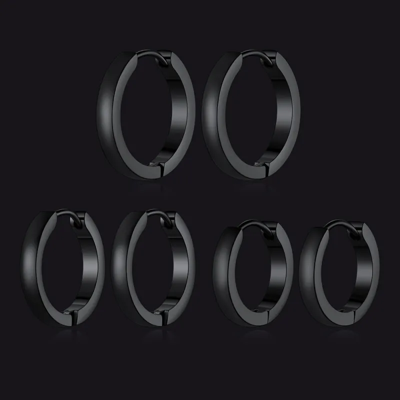 Classic Stainless Steel Huggie Hoop Earrings Set for 3 Piece made by FaithHeart