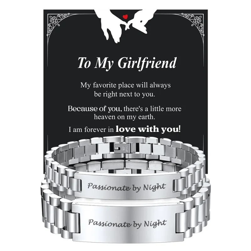 Customized Engraved Nameplate Bar Link Wristband Bracelet for Men sold by FaithHeart