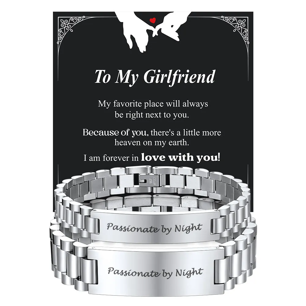 Customized Engraved Nameplate Bar Link Wristband Bracelet for Men sold by FaithHeart