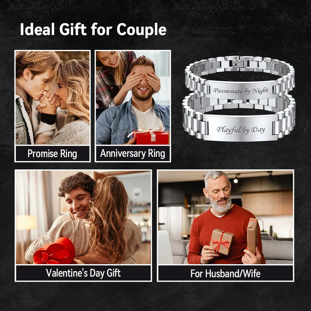 Customized Engraved Nameplate Bar Link Wristband Bracelet for Men sold by FaithHeart product image thumbnail 4