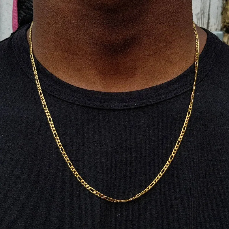 Figaro Link Chain Cuban Necklace for Men Women, 4/6/9/13 MM Width sold by FaithHeart product image thumbnail 2