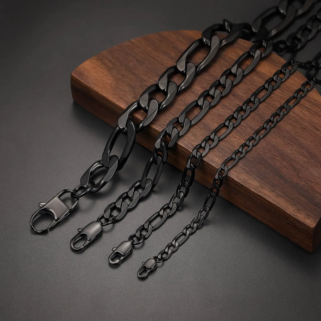 Figaro Link Chain Cuban Necklace for Men Women, 4/6/9/13 MM Width sold by FaithHeart product image thumbnail 5