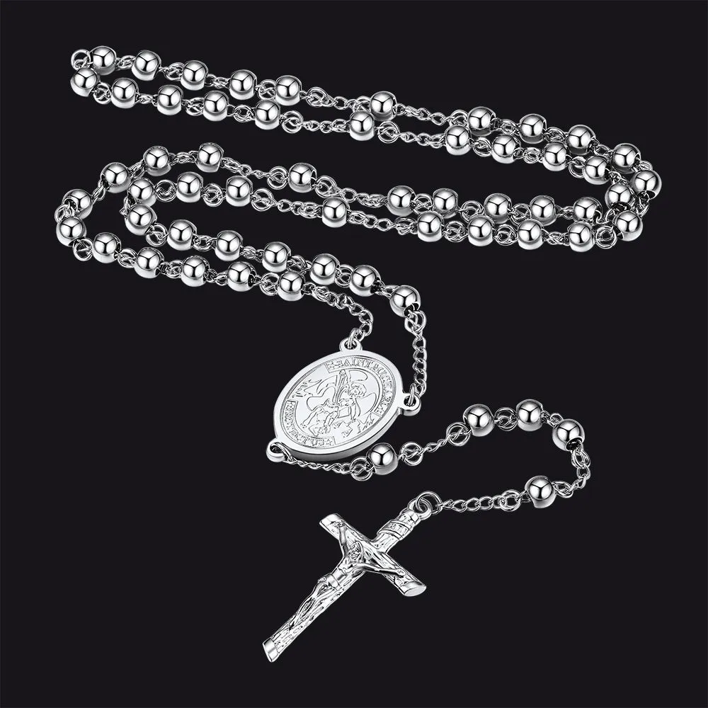 Catholic St. Michael Rosary Bead Necklace sold by FaithHeart