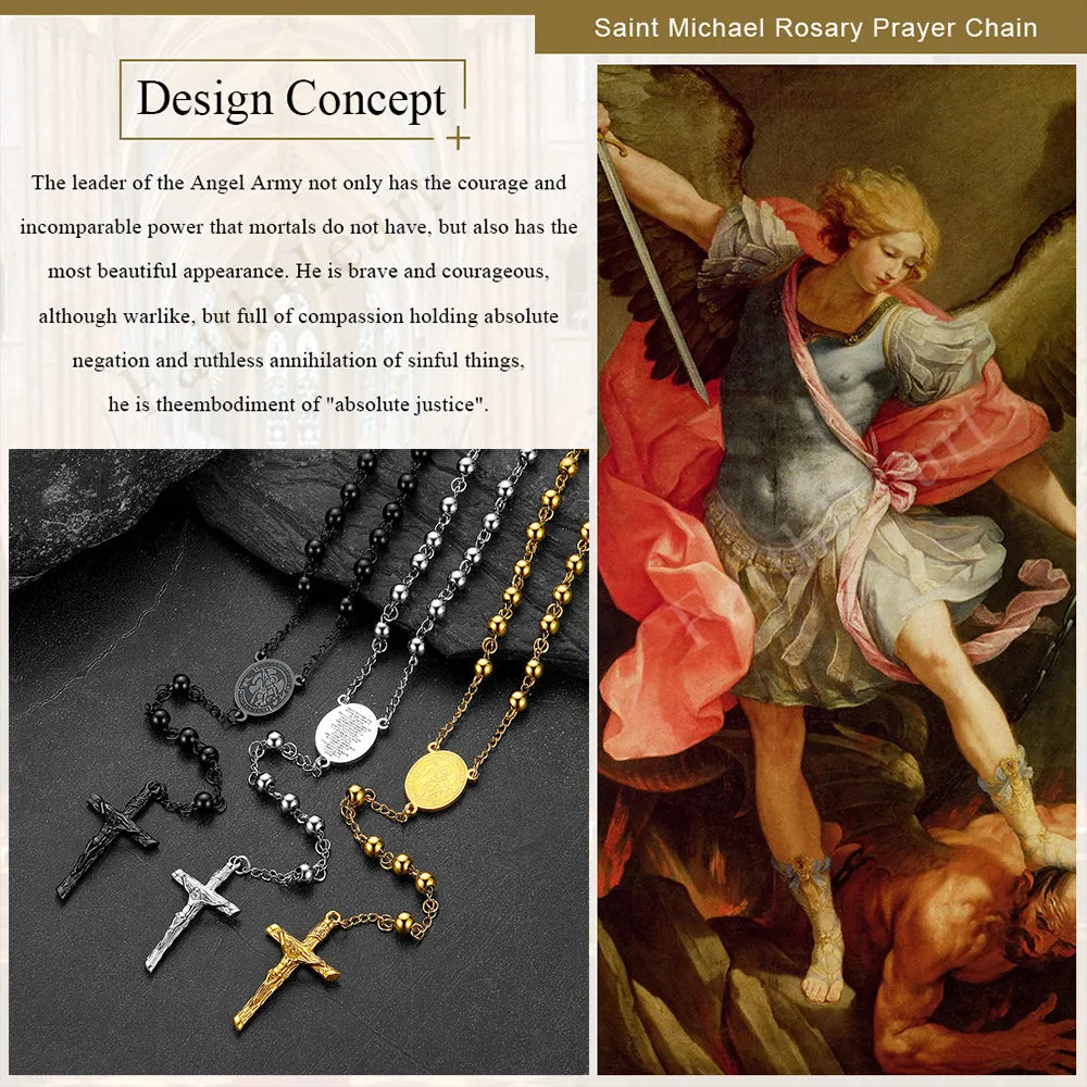 Catholic St. Michael Rosary Bead Necklace sold by FaithHeart product image thumbnail 3