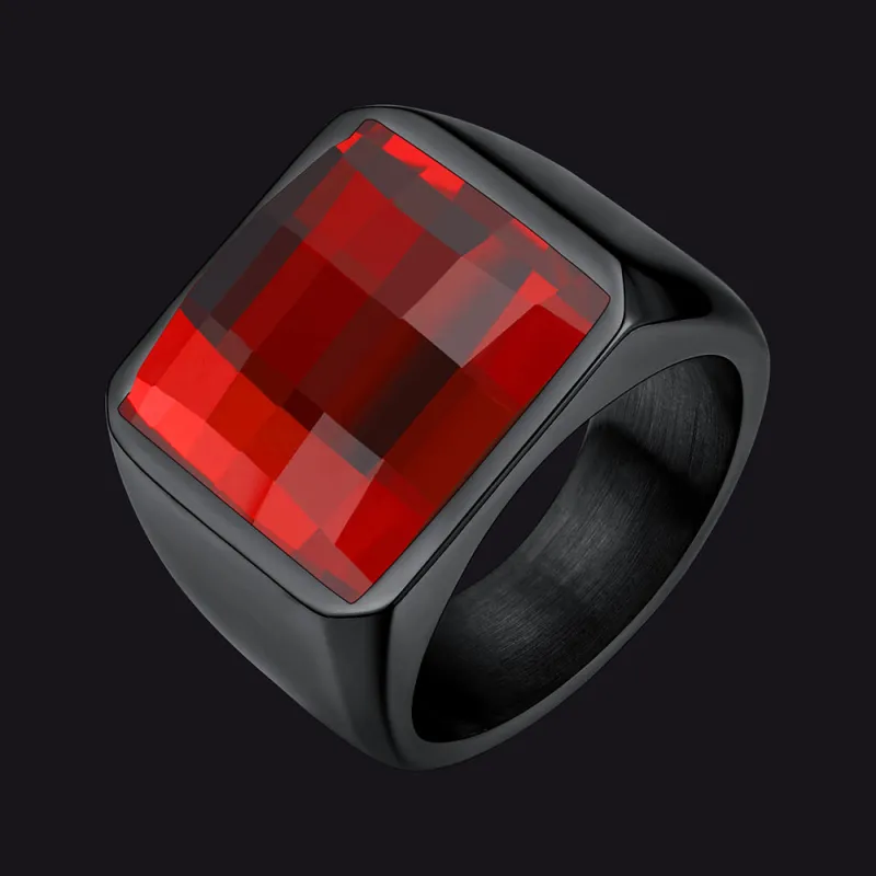 Custom Gemstone Signet Band Ring for Men sold by FaithHeart